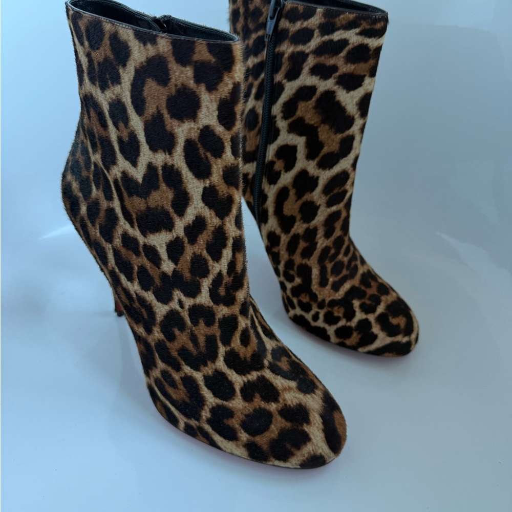 Christian Louboutin Leopard Print Heeled Boots